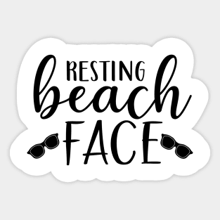 Resting Beach Face. Funny Design for Relaxing. Sticker